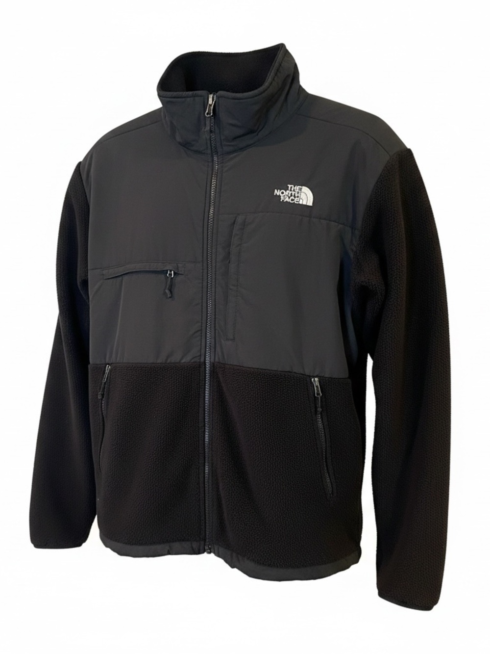 Men's North Face Black Nylon-Panel Fleece Jacket